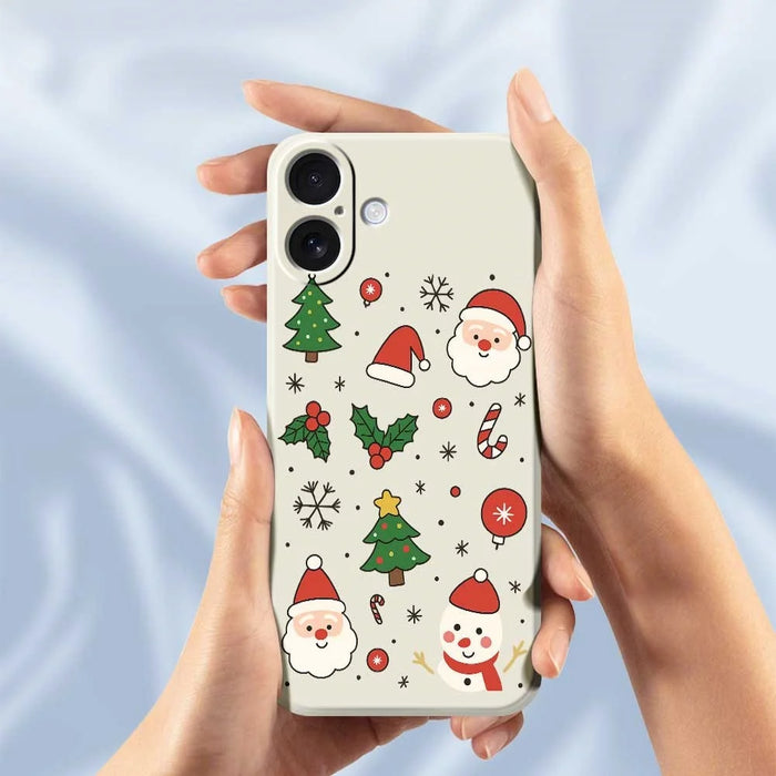 For iPhone 17 Case Christmas Theme Pattern Printing Straight Edge TPU Phone Back Cover - Beige - 4