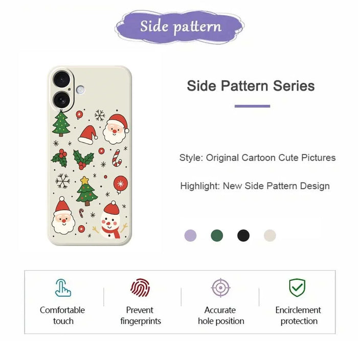 For iPhone 17 Case Christmas Theme Pattern Printing Straight Edge TPU Phone Back Cover - Beige - 7
