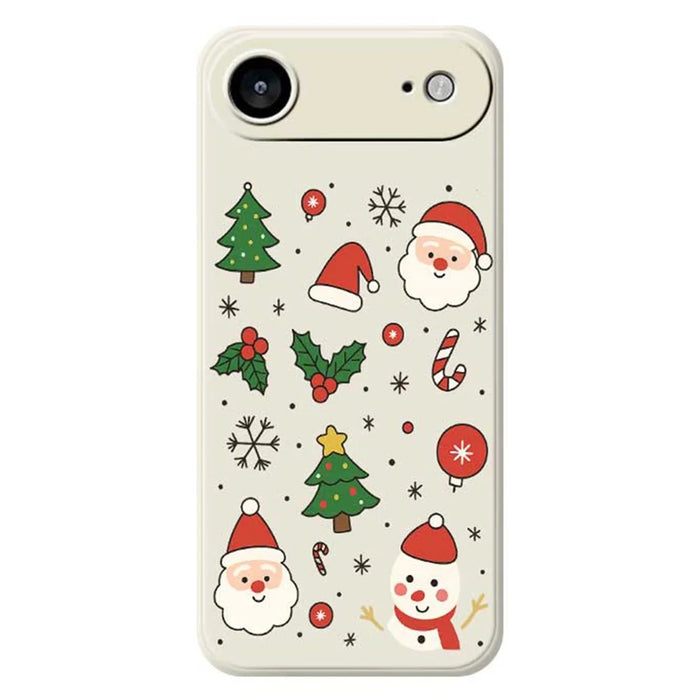 For iPhone Air Case Christmas Theme Pattern Printing Straight Edge TPU Phone Back Cover - Beige - 1
