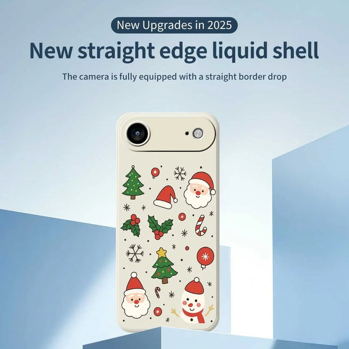 For iPhone Air Case Christmas Theme Pattern Printing Straight Edge TPU Phone Back Cover - Beige - 2