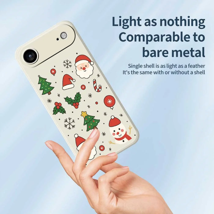 For iPhone Air Case Christmas Theme Pattern Printing Straight Edge TPU Phone Back Cover - Beige - 3