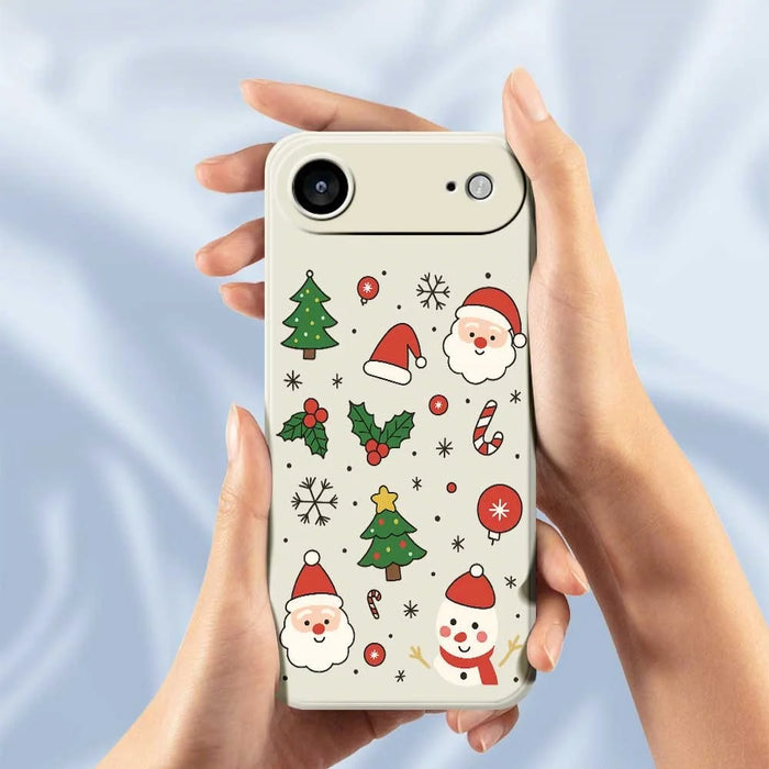 For iPhone Air Case Christmas Theme Pattern Printing Straight Edge TPU Phone Back Cover - Beige - 5