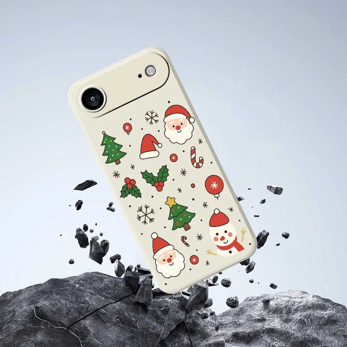 For iPhone Air Case Christmas Theme Pattern Printing Straight Edge TPU Phone Back Cover - Beige - 6