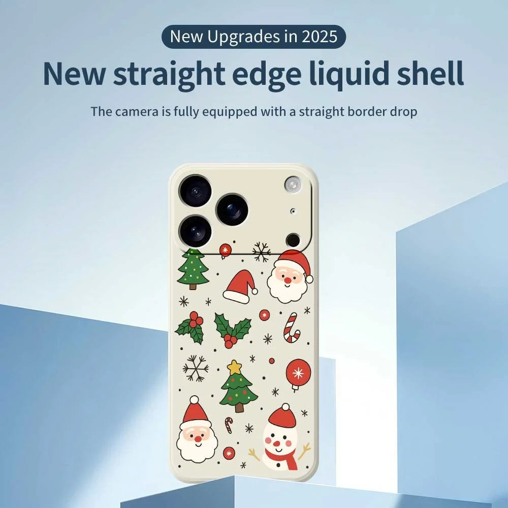 For iPhone 18 Pro / 17 Pro Case Christmas Theme Pattern Printing Straight Edge TPU Phone Back Cover - Beige - 2