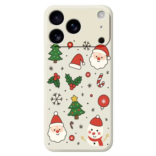 For iPhone 18 Pro Max / 17 Pro Max Case Christmas Theme Pattern Printing Straight Edge TPU Phone Back Cover - Beige - 1