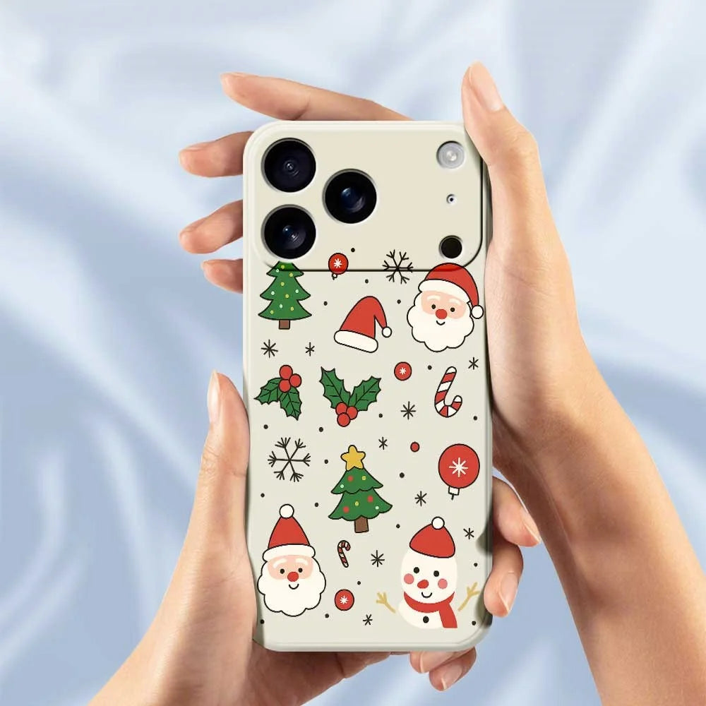 For iPhone 18 Pro Max / 17 Pro Max Case Christmas Theme Pattern Printing Straight Edge TPU Phone Back Cover - Beige - 4