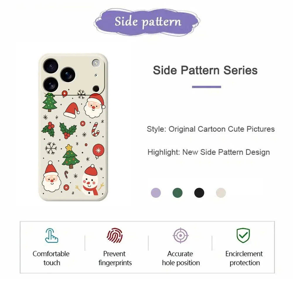 For iPhone 18 Pro Max / 17 Pro Max Case Christmas Theme Pattern Printing Straight Edge TPU Phone Back Cover - Beige - 7
