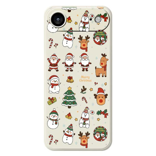 For iPhone Air Case Santa Claus Snowman Pattern Printing Straight Edge TPU Phone Back Cover - Beige - 1