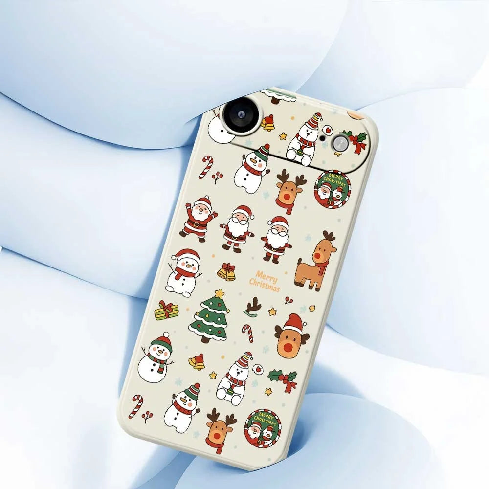For iPhone Air Case Santa Claus Snowman Pattern Printing Straight Edge TPU Phone Back Cover - Beige - 4