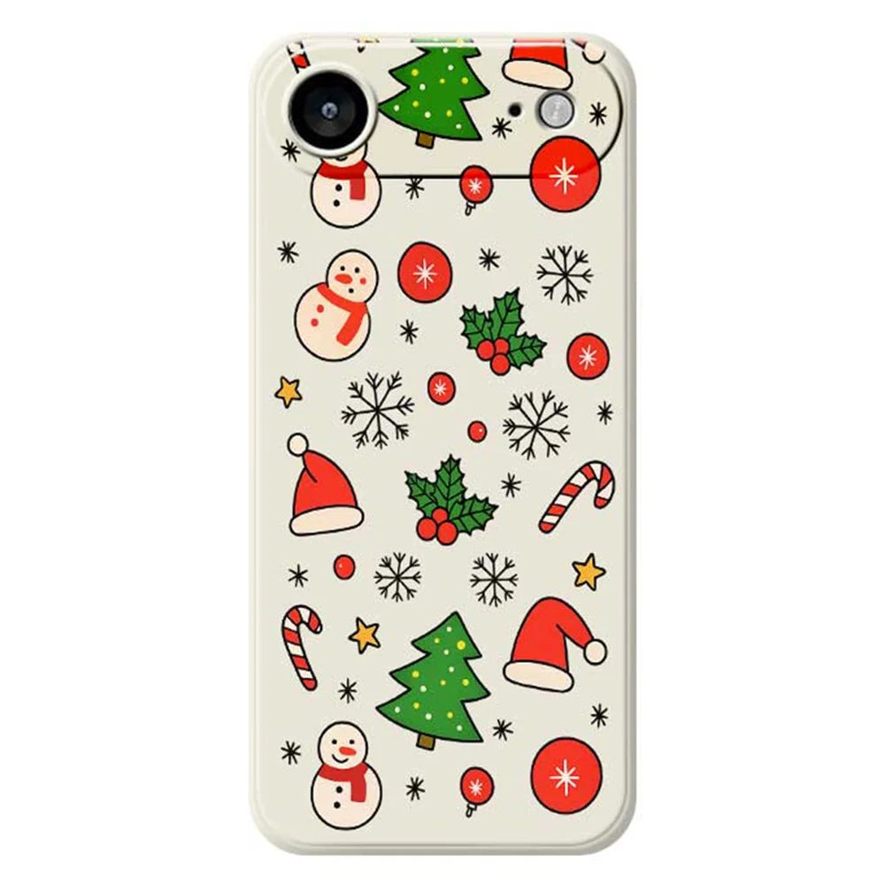 For iPhone Air Case Christmas Elements Pattern Printing Straight Edge TPU Phone Back Cover - Beige - 1