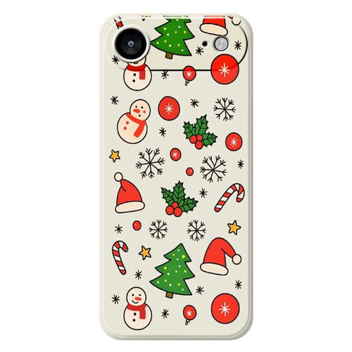 For iPhone Air Case Christmas Elements Pattern Printing Straight Edge TPU Phone Back Cover - Beige - 1