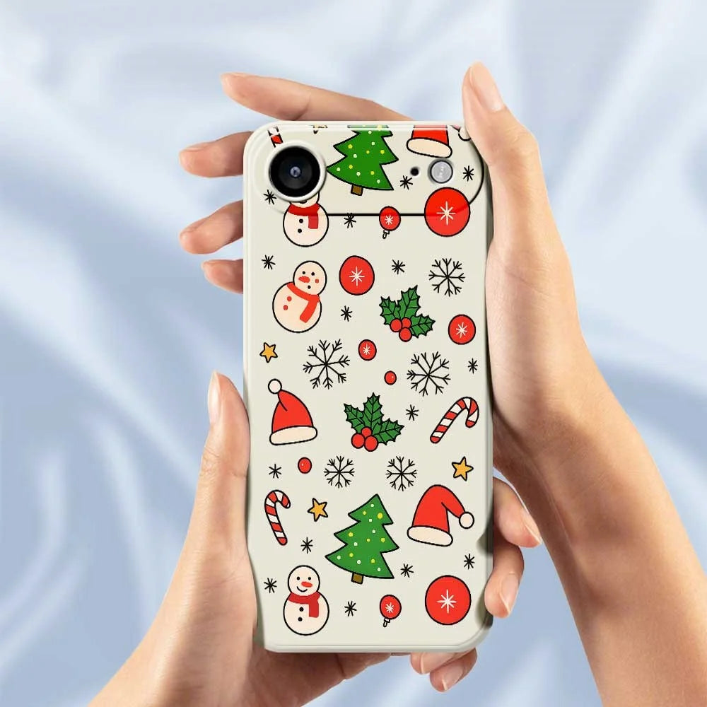 For iPhone Air Case Christmas Elements Pattern Printing Straight Edge TPU Phone Back Cover - Beige - 5