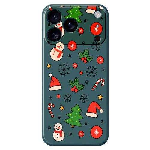 For iPhone 18 Pro / 17 Pro Case Christmas Elements Pattern Printing Straight Edge TPU Phone Back Cover - Green - 1