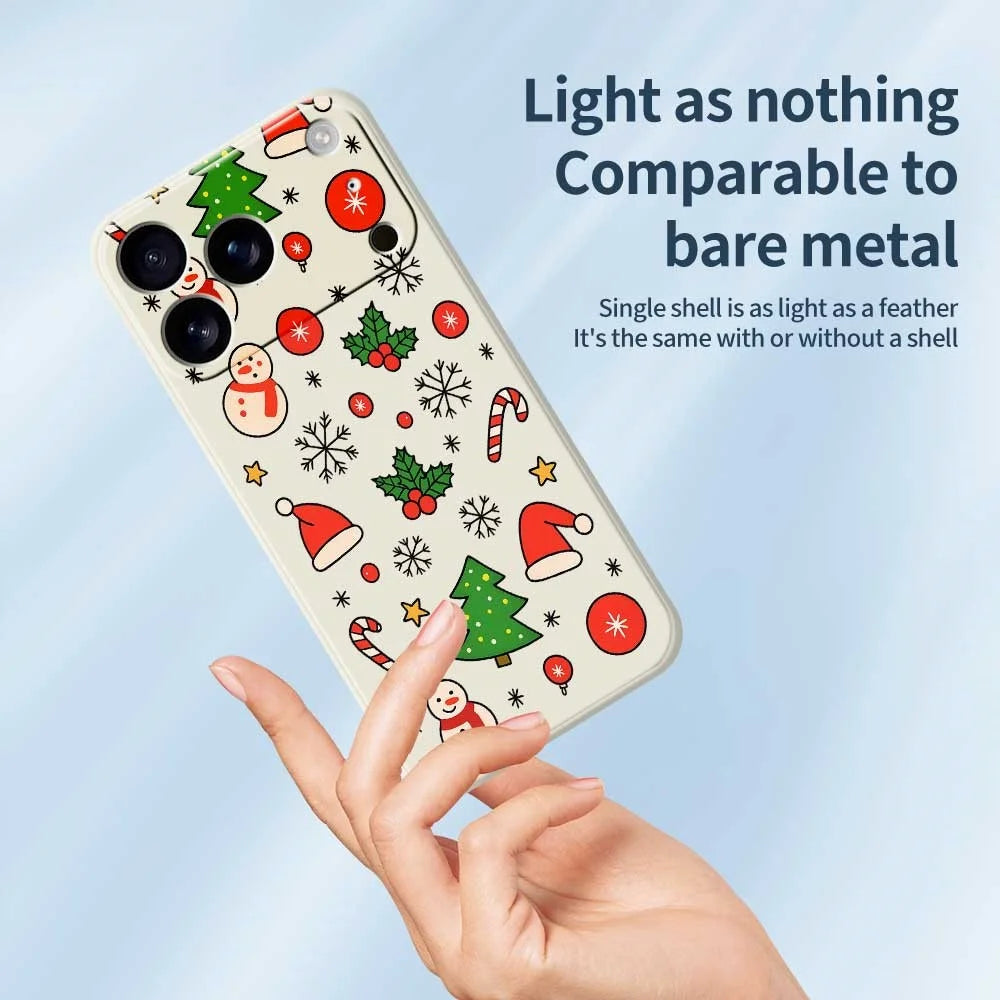 For iPhone 18 Pro / 17 Pro Case Christmas Elements Pattern Printing Straight Edge TPU Phone Back Cover - Green - 3