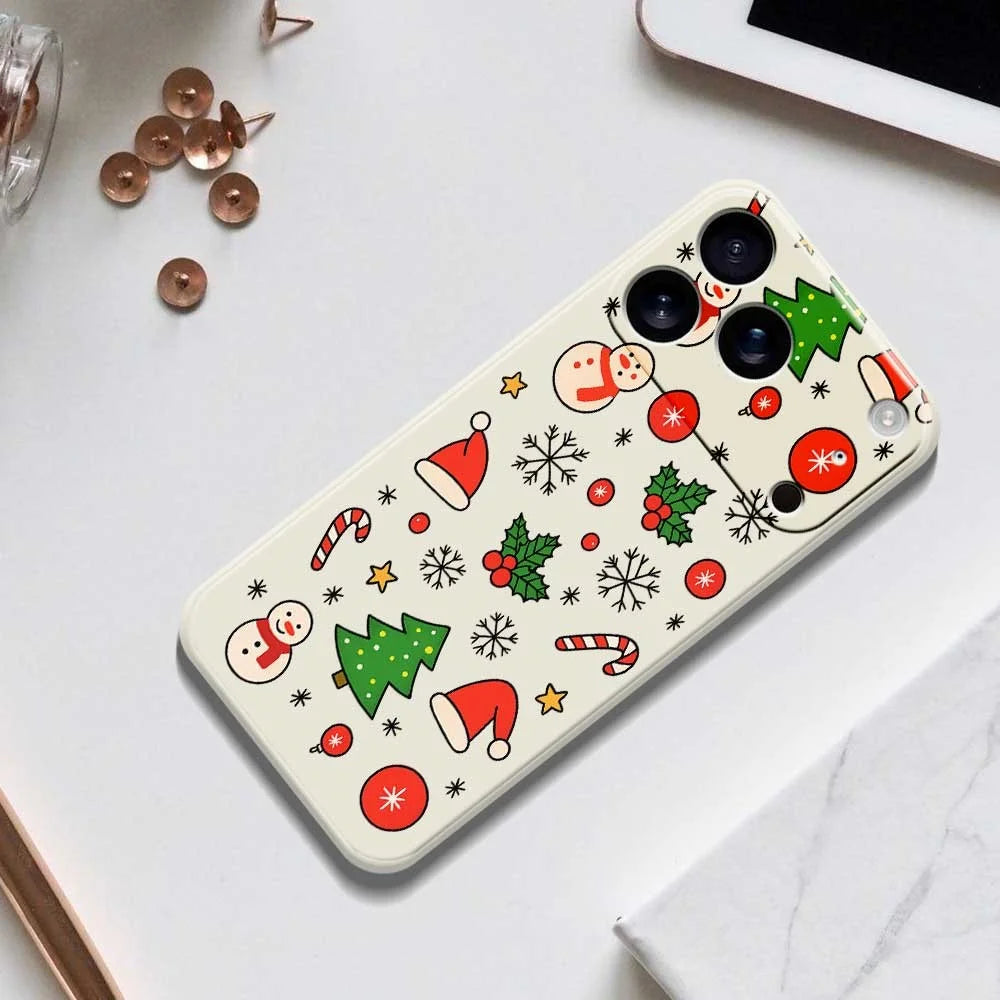 For iPhone 18 Pro / 17 Pro Case Christmas Elements Pattern Printing Straight Edge TPU Phone Back Cover - Green - 6