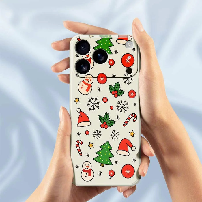 For iPhone 18 Pro Max / 17 Pro Max Case Christmas Elements Pattern Printing Straight Edge TPU Phone Back Cover - Beige - 5