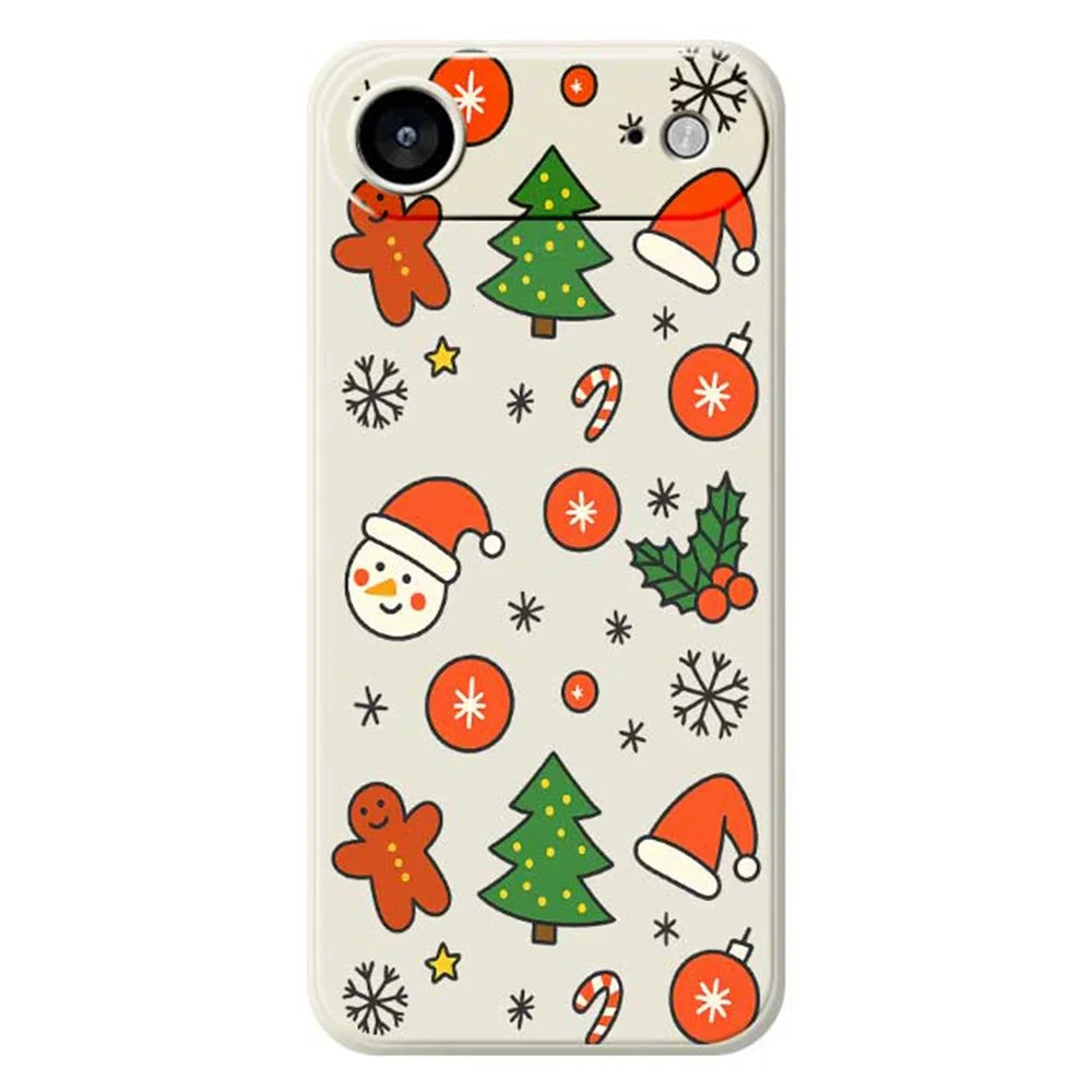 For iPhone Air Case Lovely Christmas Pattern Printing Straight Edge TPU Phone Back Cover - Beige - 1