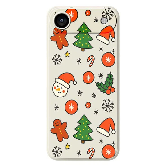 For iPhone Air Case Lovely Christmas Pattern Printing Straight Edge TPU Phone Back Cover - Beige - 1