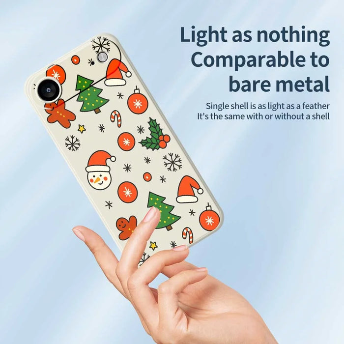 For iPhone Air Case Lovely Christmas Pattern Printing Straight Edge TPU Phone Back Cover - Beige - 3