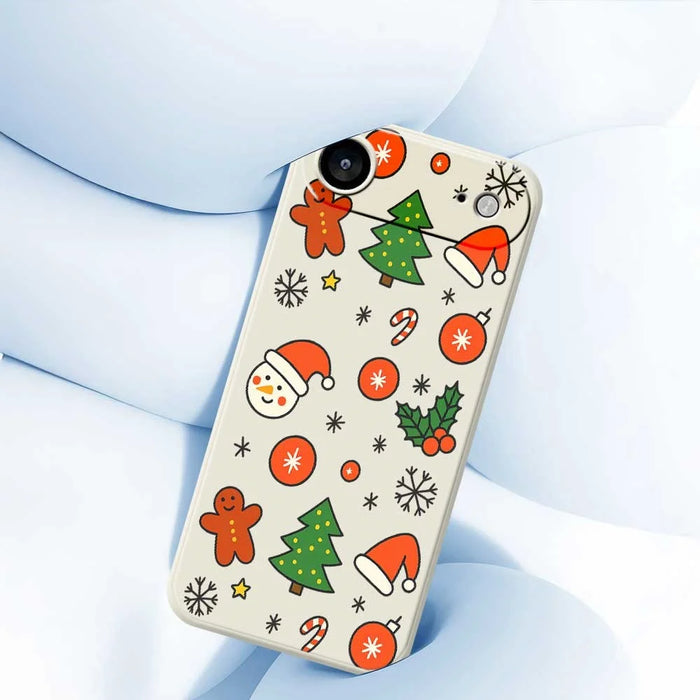 For iPhone Air Case Lovely Christmas Pattern Printing Straight Edge TPU Phone Back Cover - Beige - 4