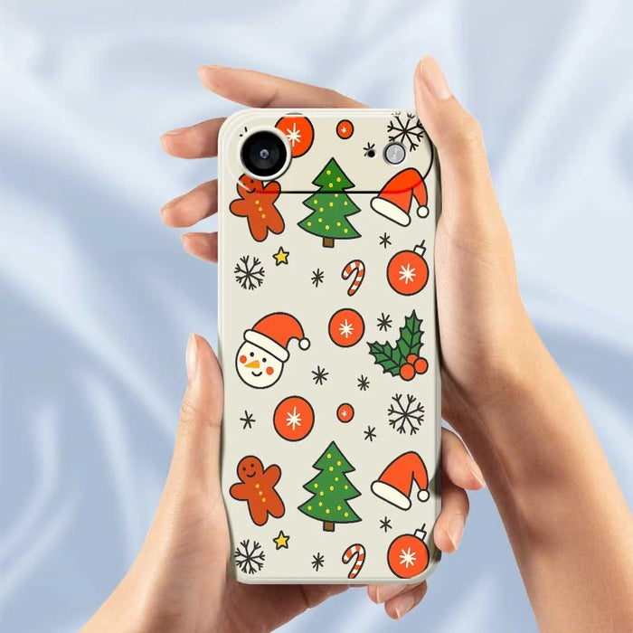 For iPhone Air Case Lovely Christmas Pattern Printing Straight Edge TPU Phone Back Cover - Beige - 5