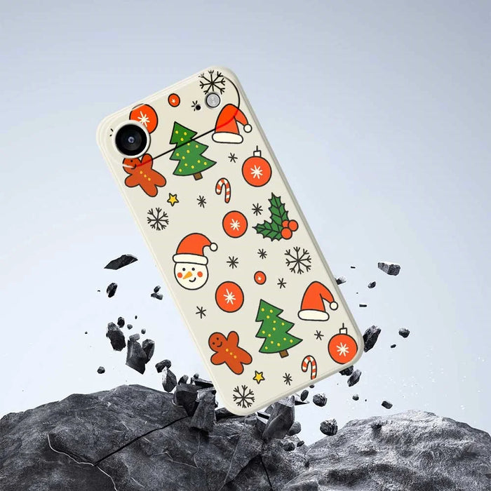 For iPhone Air Case Lovely Christmas Pattern Printing Straight Edge TPU Phone Back Cover - Beige - 6