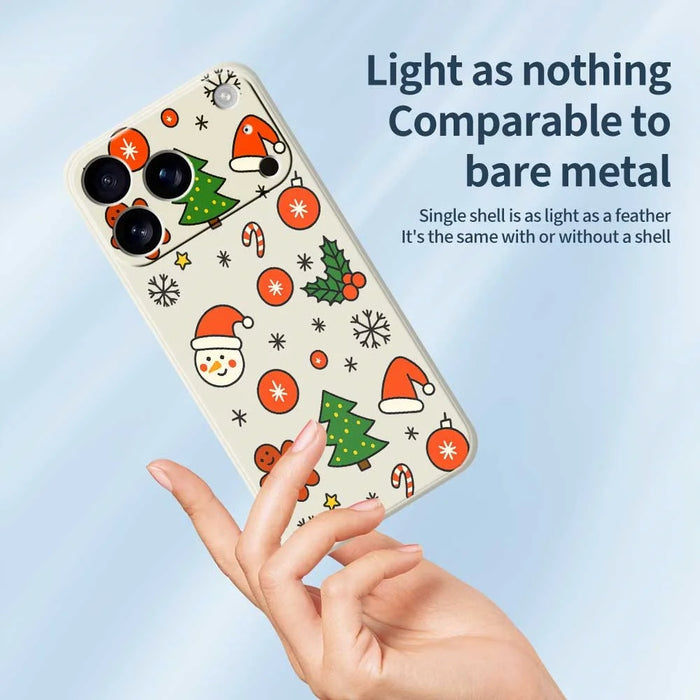 For iPhone 18 Pro / 17 Pro Case Lovely Christmas Pattern Printing Straight Edge TPU Phone Back Cover - Beige - 3