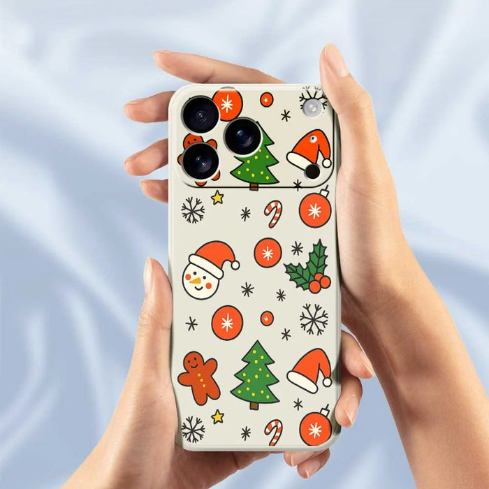 For iPhone 18 Pro / 17 Pro Case Lovely Christmas Pattern Printing Straight Edge TPU Phone Back Cover - Beige - 4