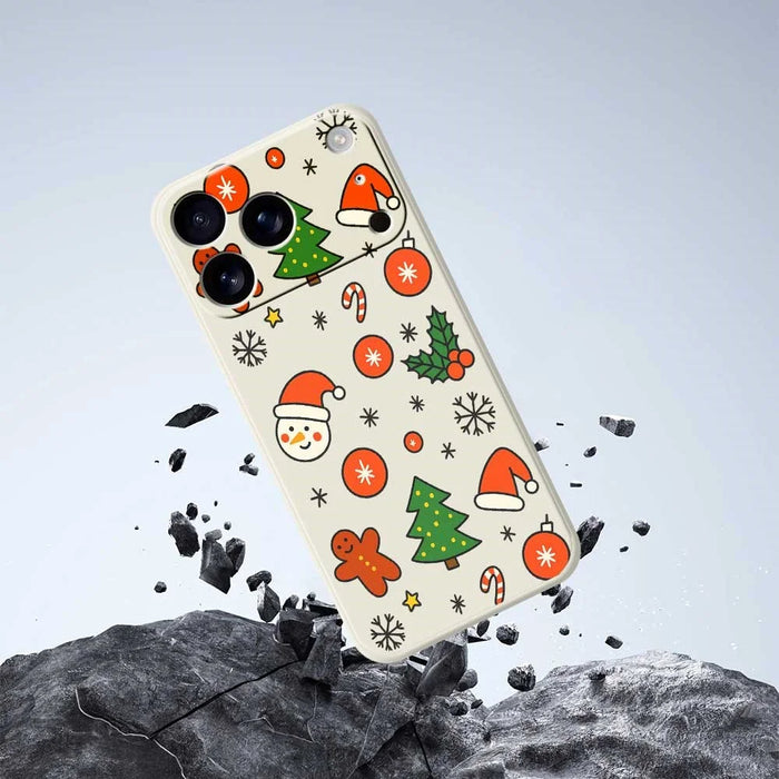 For iPhone 18 Pro / 17 Pro Case Lovely Christmas Pattern Printing Straight Edge TPU Phone Back Cover - Beige - 5