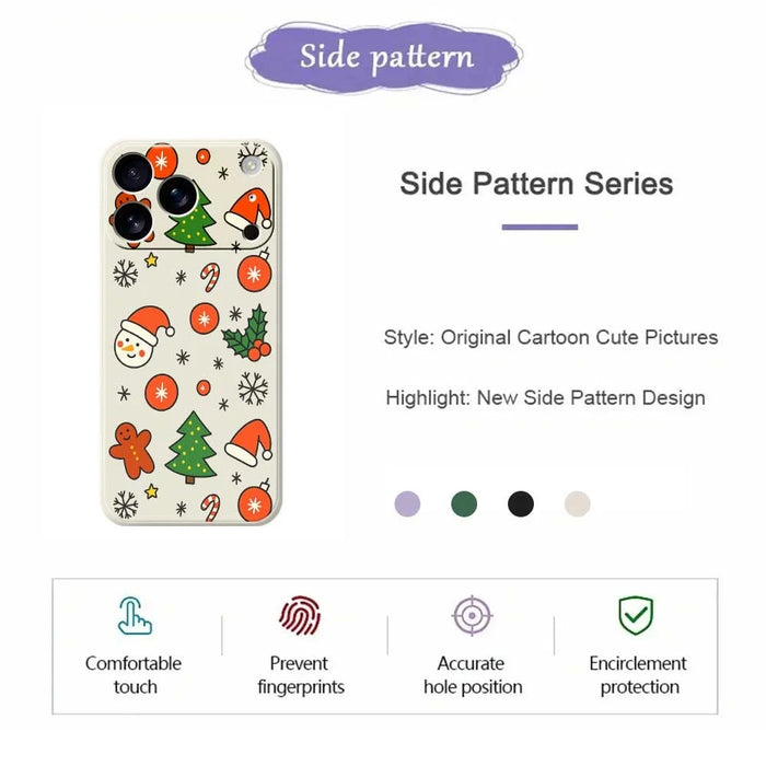 For iPhone 18 Pro / 17 Pro Case Lovely Christmas Pattern Printing Straight Edge TPU Phone Back Cover - Beige - 7