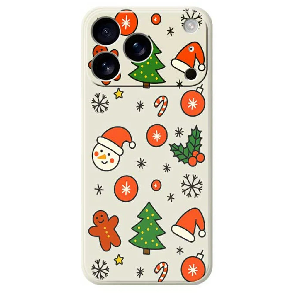 For iPhone 18 Pro Max / 17 Pro Max Case Lovely Christmas Pattern Printing Straight Edge TPU Phone Back Cover - Beige - 1