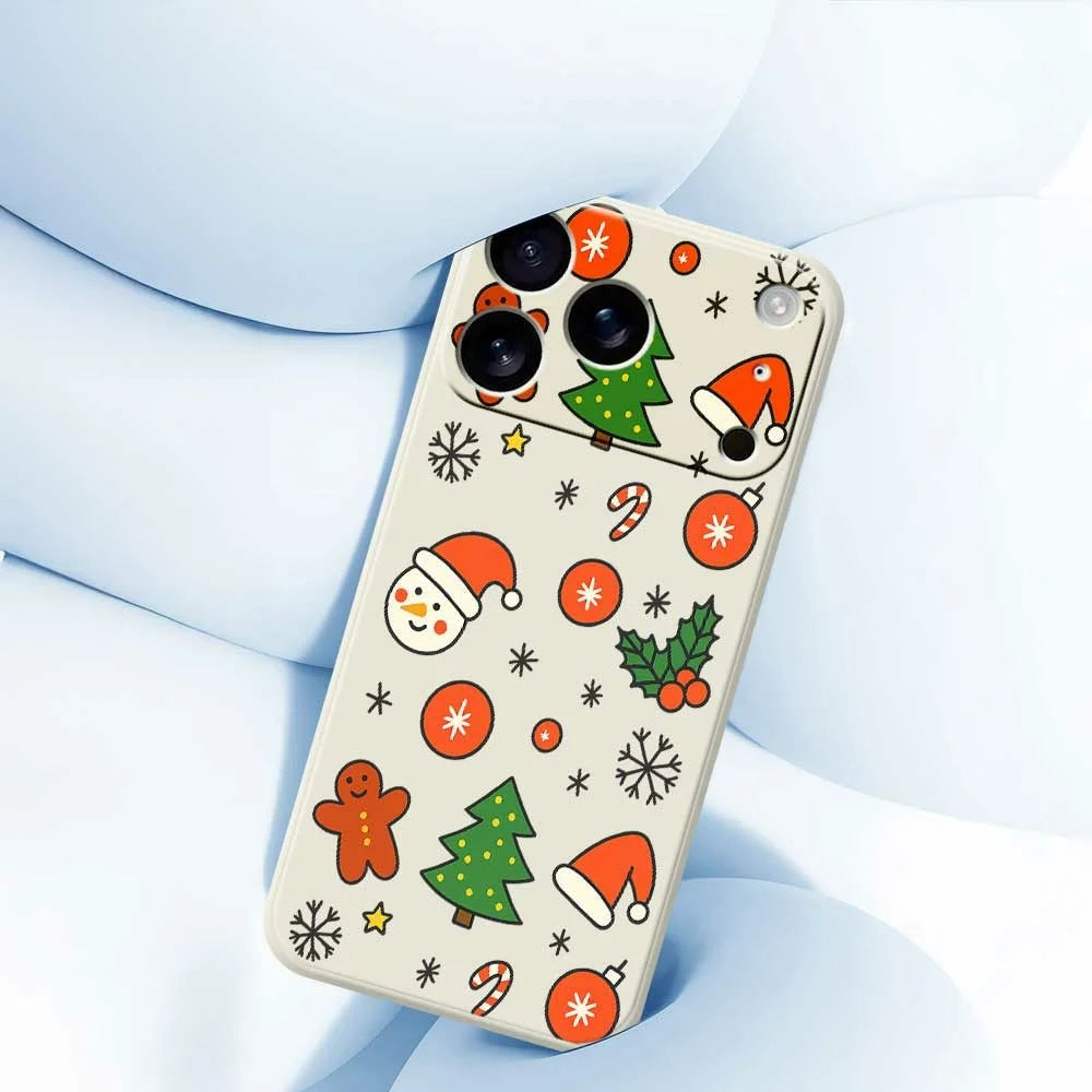 For iPhone 18 Pro Max / 17 Pro Max Case Lovely Christmas Pattern Printing Straight Edge TPU Phone Back Cover - Beige - 4