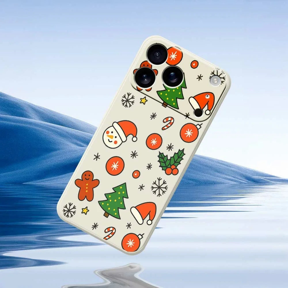 For iPhone 18 Pro Max / 17 Pro Max Case Lovely Christmas Pattern Printing Straight Edge TPU Phone Back Cover - Beige - 6