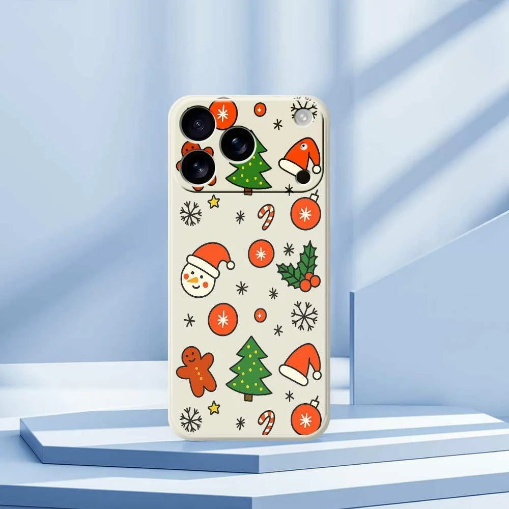 For iPhone 18 Pro Max / 17 Pro Max Case Lovely Christmas Pattern Printing Straight Edge TPU Phone Back Cover - Beige - 7