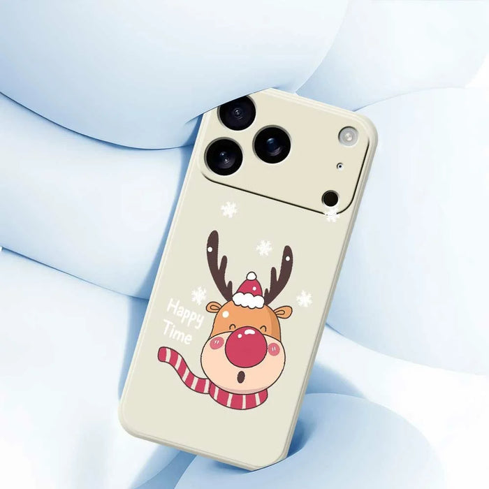 For iPhone 18 Pro Max / 17 Pro Max Case Smiling Deer Pattern Printing Straight Edge TPU Phone Back Cover - Beige - 4