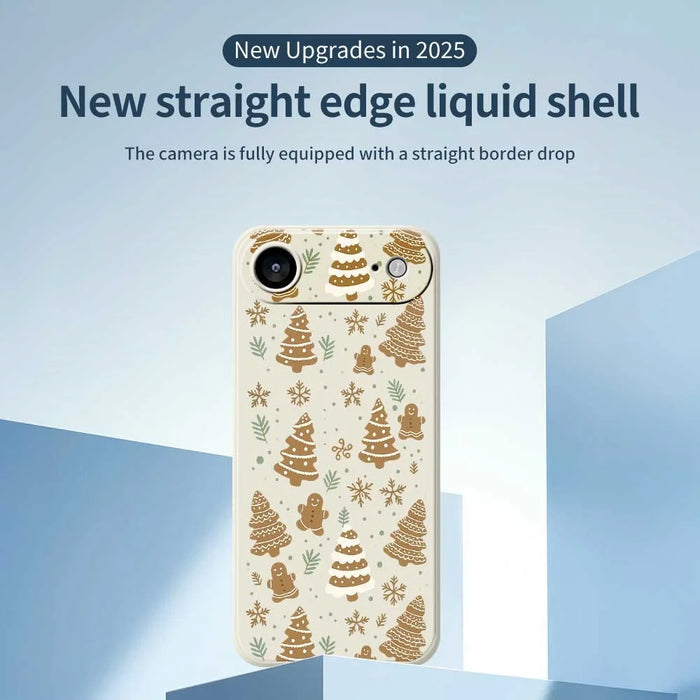 For iPhone Air Case Brown Christmas Tree Gingerbread Pattern Printing Straight Edge TPU Phone Back Cover - Beige - 2