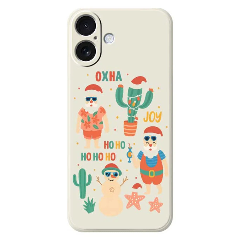 For iPhone 17 Case Fun Playing Pattern Printing Straight Edge TPU Phone Back Cover - Beige - 1