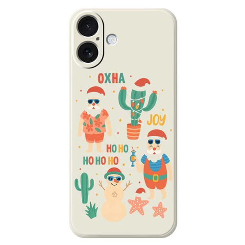 For iPhone 17 Case Fun Playing Pattern Printing Straight Edge TPU Phone Back Cover - Beige - 1
