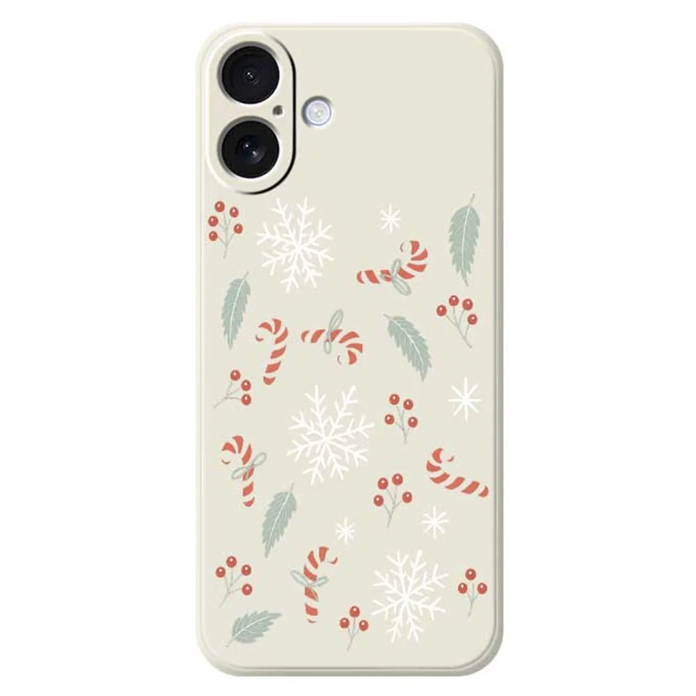 For iPhone 17 Case Leaves and Canes Pattern Printing Straight Edge TPU Phone Back Cover - Beige - 1
