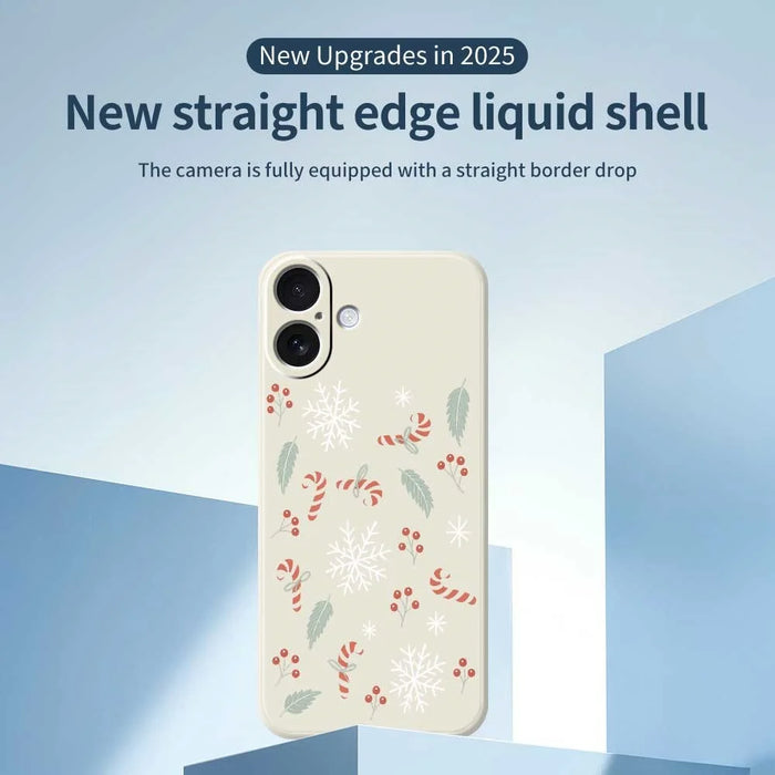 For iPhone 17 Case Leaves and Canes Pattern Printing Straight Edge TPU Phone Back Cover - Beige - 2