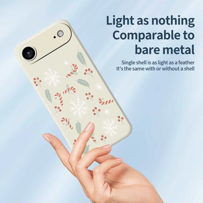 For iPhone Air Case Leaves and Canes Pattern Printing Straight Edge TPU Phone Back Cover - Beige - 3