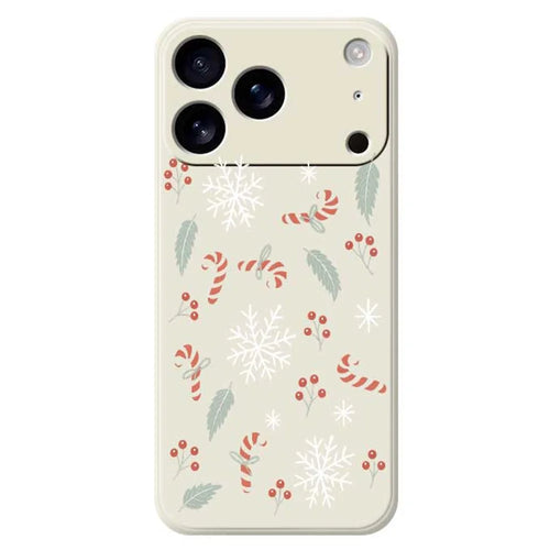 For iPhone 18 Pro / 17 Pro Case Leaves and Canes Pattern Printing Straight Edge TPU Phone Back Cover - Beige - 1