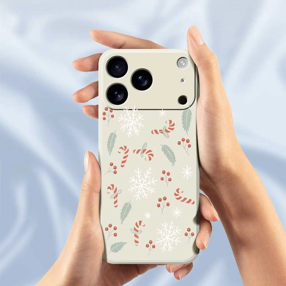 For iPhone 18 Pro / 17 Pro Case Leaves and Canes Pattern Printing Straight Edge TPU Phone Back Cover - Beige - 4