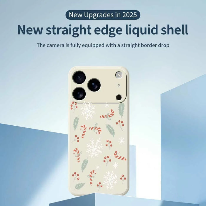 For iPhone 18 Pro Max / 17 Pro Max Case Leaves and Canes Pattern Printing Straight Edge TPU Phone Back Cover - Beige - 2