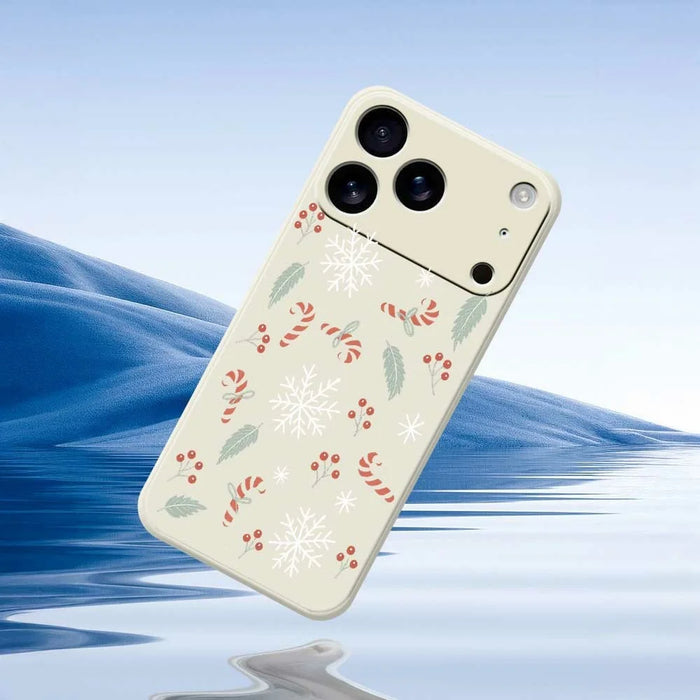 For iPhone 18 Pro Max / 17 Pro Max Case Leaves and Canes Pattern Printing Straight Edge TPU Phone Back Cover - Beige - 6