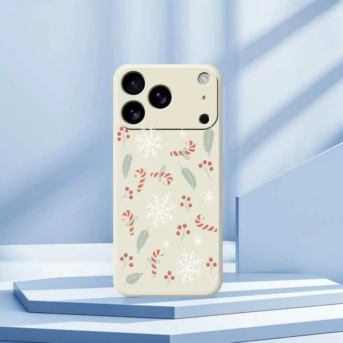For iPhone 18 Pro Max / 17 Pro Max Case Leaves and Canes Pattern Printing Straight Edge TPU Phone Back Cover - Beige - 7
