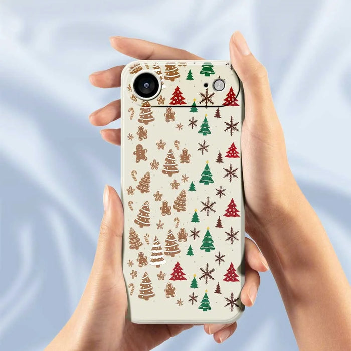 For iPhone Air Case Christmas Tree Gingerbread Pattern Printing Straight Edge TPU Phone Back Cover - Beige - 5