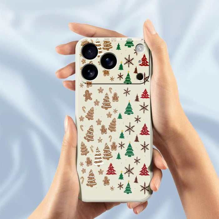 For iPhone 18 Pro Max / 17 Pro Max Case Christmas Tree Gingerbread Pattern Printing Straight Edge TPU Phone Back Cover - Beige - 5