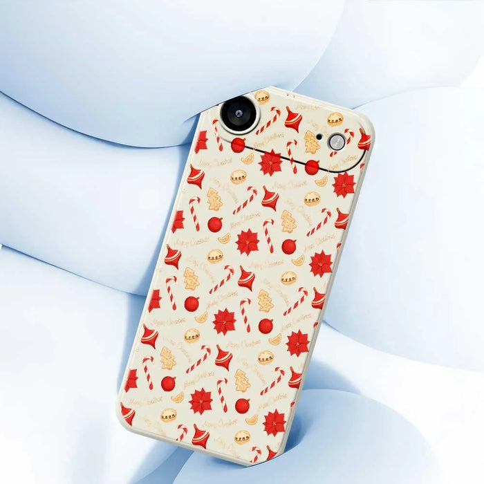 For iPhone Air Case Christmas Candy Pattern Printing Straight Edge TPU Phone Back Cover - Beige - 4