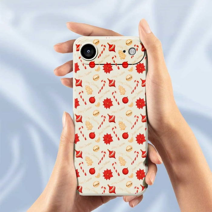 For iPhone Air Case Christmas Candy Pattern Printing Straight Edge TPU Phone Back Cover - Beige - 5